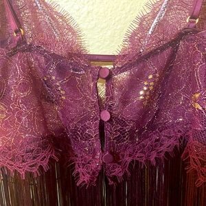 ✨MAROON Lace Fringe Slip ✨